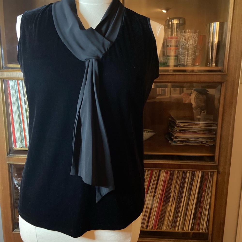Tommy Hilfiger Velour Crepe Tie Sleeveless Top